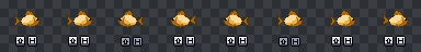 Demonstração do espelhar: um peixinho dourado espelhado na horizontal com Shift+H