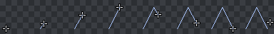 Demonstração da linha: uma linha de pixels entre dois pontos